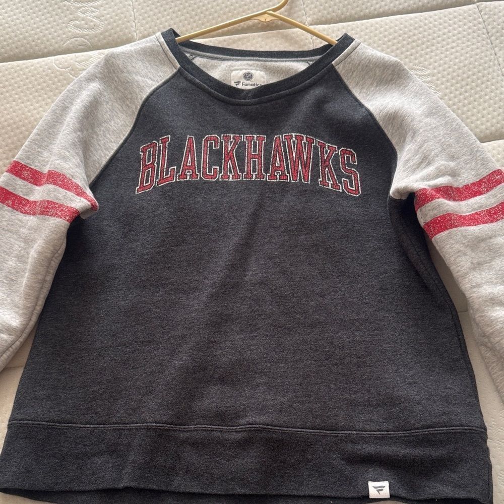 Fanatics Black and Gray Blackhawks  Sweatshirt